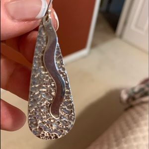 Sterling Silver hammered 2 layer earrings